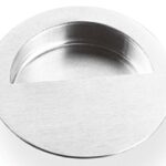 Inox Fhix02 Modern 3 1/2 Round Recessed Flush Sliding Door / Pocket Door Pull - Stainless