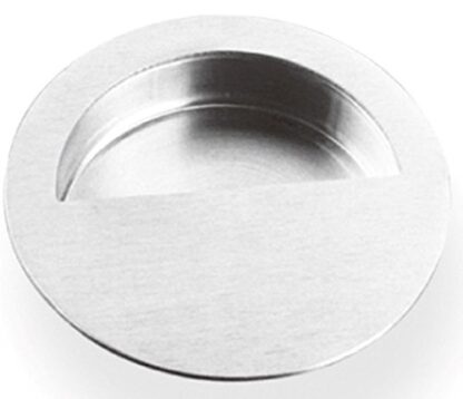 Inox Fhix02 Modern 3 1/2 Round Recessed Flush Sliding Door / Pocket Door Pull - Stainless