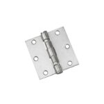 Richelieu 4821-B 3-1/2 X 3-1/2 Ball Bearing Square Mortise Door Hinge - Nickel