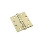 Onward 4 in. X 4-1/2 in. Polished Brass Full Mortise Ball Bearing Butt Hinge with Removable Pin (3-Pack)