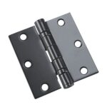 Richelieu 4821-B 3-1/2 X 3-1/2 Ball Bearing Square Mortise Door Hinge - Black