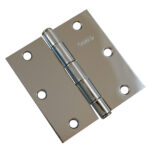 Richelieu 821-B 3-1/2 X 3-1/2 Plain Bearing Square Corner Mortise Door Hinge - Chrome