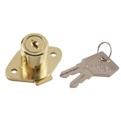 First Watch 1356 Rim Lock for Cabinet / Drawer up to 1-1/8 Thick - Brass