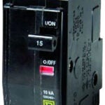 Miniature Circuit Breaker, 15 a, 120/240V AC, 2 Pole, Plug in Mounting Style, QO Series