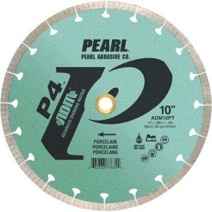 Pearl Abrasive P4 ADM10PT Reactor 10 Porcelain Tile Diamond Blade