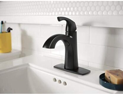 Moen Lindor Matte Black Bathroom Faucet 4 in.