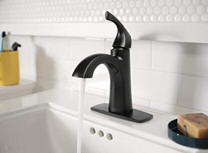 Moen Lindor Matte Black Bathroom Faucet 4 in.