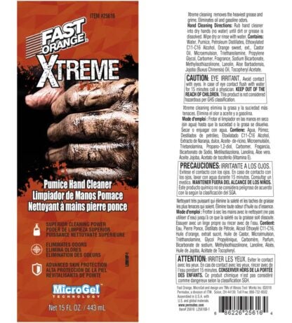 Fast Orange Xtreme Waterless Pumice Hand Cleanser, 443 ml