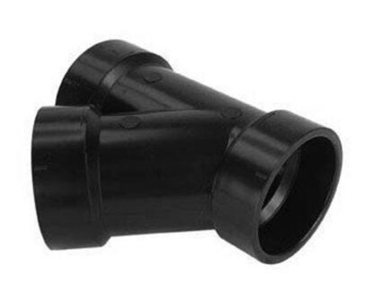 ABS Y-Connector and Bow Drainage & Aeration, 45 degrees, 2" x 2" x 1 1/2