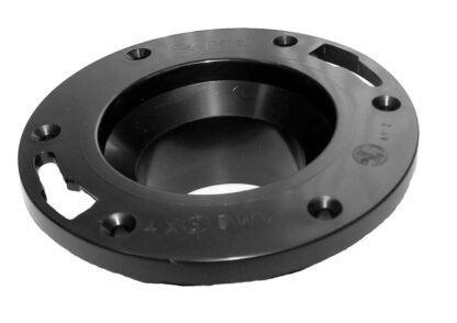 ABS Bow Toilet Flange Fitting - Black - 4" x 3