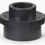 ABS FPT Bow Recessed Socket Fitting, Iron Reducer, Black, 1 1/2