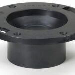 ABS Bow Toilet Flange with Cap, Black, 4