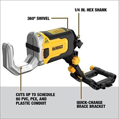 DEWALT DWAPVCIR Impact Connect PVC/PEX Pipe Cutter Attachment