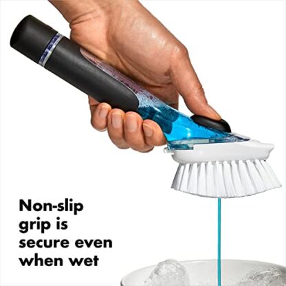 OXO Good Grips 1 in. W Medium Bristle Plastic/Rubber Handle Soap Dispenser Dish Brush