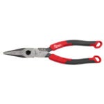 Milwaukee 8 in. Long Nose Pliers with Fish Tape Puller and Comfort Grip