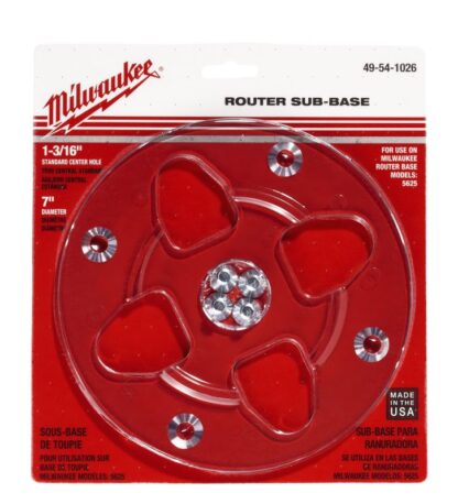 Milwaukee-49-54-1026 7 in. Diameter 1-3/16 in. Center Hole Sub-Base - Clear