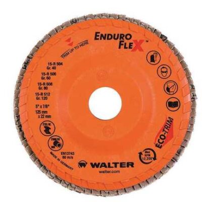 WALTER SURFACE TECHNOLOGIES ENDURO-FLEX 5 in. X 7/8 in. Arbor GR60 the Longest Life Flap Disc (10-Pack)