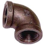 Aqua-Dynamic Galvanized Iron 90 Degree Elbow Fitting, Black, Assorted Sizes