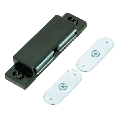 Richelieu | Double Magnetic Latches - Plastic - Black - 2 63/64-in W X 33/64-in H X 3/4-in D