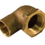 90 Degree Elbow 1/2 X 3/4 Inch Copper to Female Cast Brass Lead Free