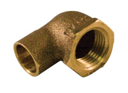 90 Degree Elbow 1/2 X 3/4 Inch Copper to Female Cast Brass Lead Free