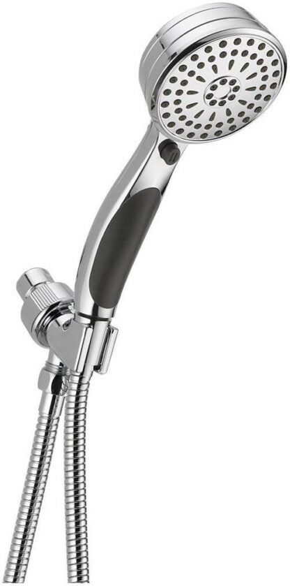 Delta ActivTouch 9-Spray 3-5/8 in. Single Wall Mount Handheld Shower Head in Chrome, Grey