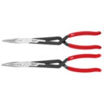 Milwaukee Long Nose Pliers Set with Slip Resistant Grip (2-Piece)