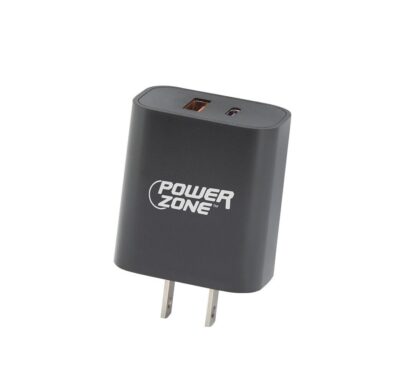 Power Zone CA-43AT PD+QC Dual USB Wall Charger, Black