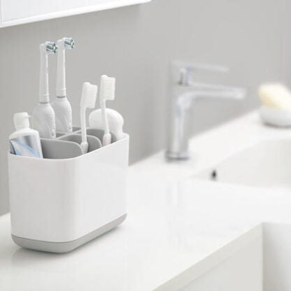 Joseph Joseph Toothbrush Holders - Gray & White EasyStore Extended Toothbrush Caddy