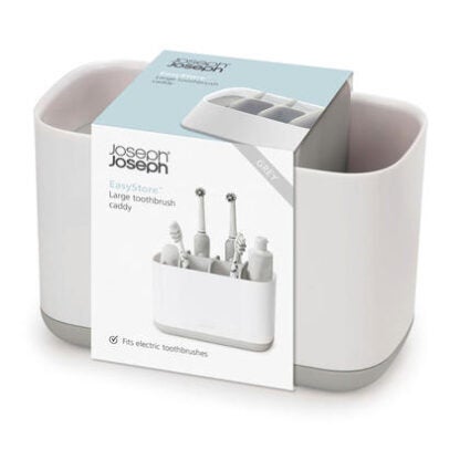 Joseph Joseph Toothbrush Holders - Gray & White EasyStore Extended Toothbrush Caddy