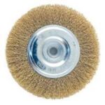 Vulcan Coarse Grade Wire Wheel Brush with Hole 4 in Dia 1/2 in Arbor Carbon Steel Wire 1/4 in Di