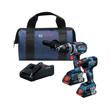 Bosch GXL18V-224B25 18V 2-Tool Combo Kit with Freak 1/4" and 1/2" Two-In-One Bit/Socket Impact Driver and Brute Tough 1/2" Hammer Drill/Driver