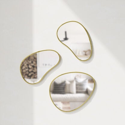 Umbra 1018566-104 Hubba Pebble Mirrors, Set of 3 - Brass