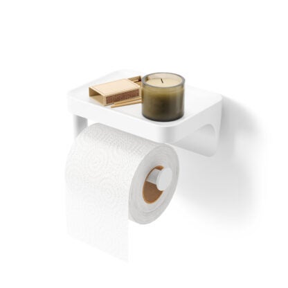 Umbra 1021297-660 Flex Adhesive Toilet Paper Holder & Shelf - White