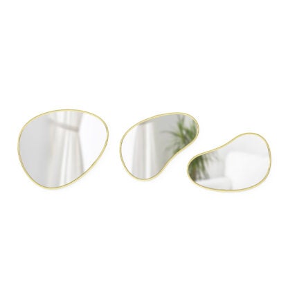 Umbra 1018566-104 Hubba Pebble Mirrors, Set of 3 - Brass