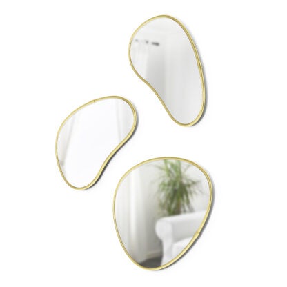 Umbra 1018566-104 Hubba Pebble Mirrors, Set of 3 - Brass