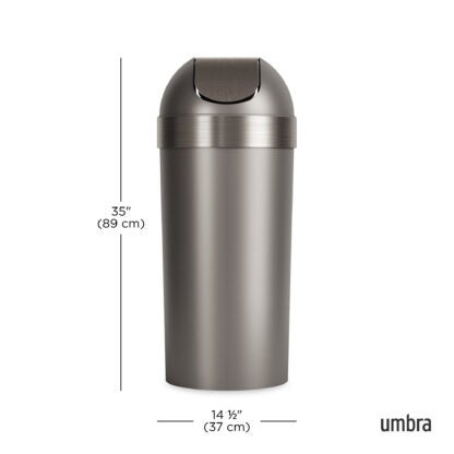 Umbra 086758-480-REM 62 L Venti Trash Can with Swing Top Lid - Pewter