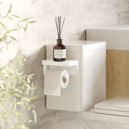 Umbra 1021297-660 Flex Adhesive Toilet Paper Holder & Shelf - White