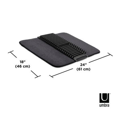 Umbra 330720-040 Udry Dish Drying Rack With Mat, Black