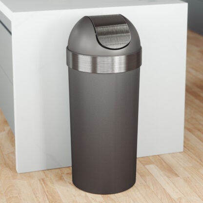 Umbra 086758-480-REM 62 L Venti Trash Can with Swing Top Lid - Pewter