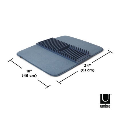 Umbra 330720-1191 UDry Dish Rack with Drying Mat - Denim