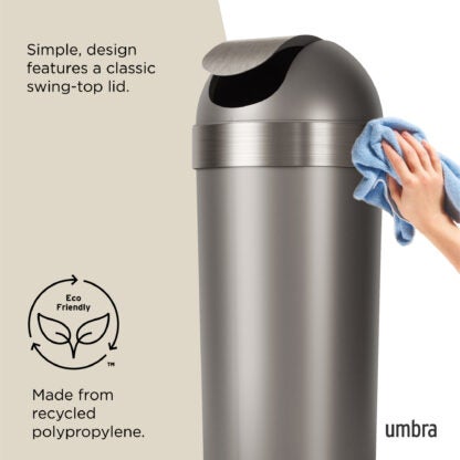 Umbra 086758-480-REM 62 L Venti Trash Can with Swing Top Lid - Pewter