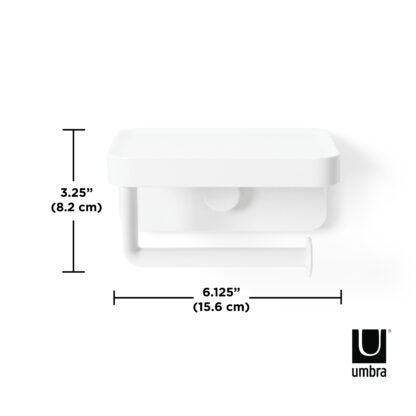 Umbra 1021297-660 Flex Adhesive Toilet Paper Holder & Shelf - White