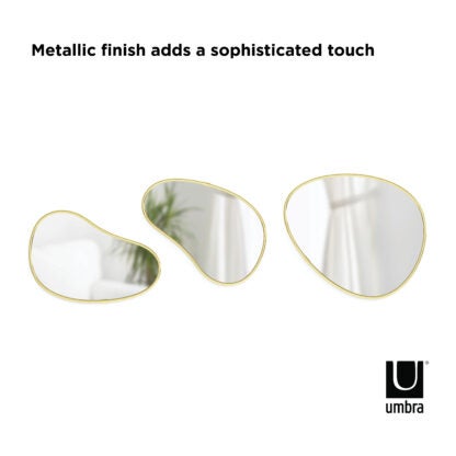 Umbra 1018566-104 Hubba Pebble Mirrors, Set of 3 - Brass