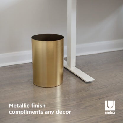 Umbra 082870-221 17 L Metalla Trash Can - Matte Brass