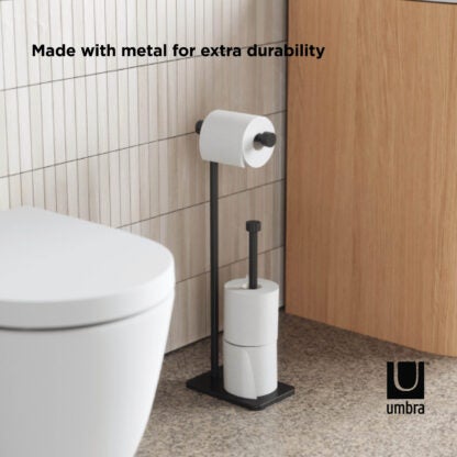 Umbra 1015897-040 Cappa Toilet Paper Holder & Reserve - Black