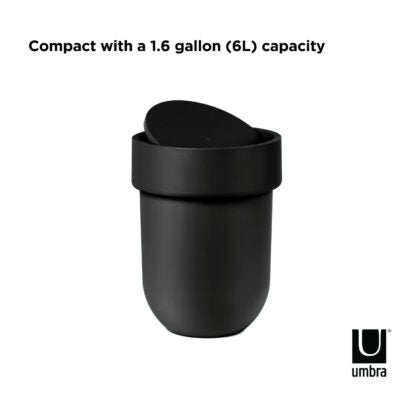 Umbra 023269-040 6 L Touch Trash Can with Lid - Black