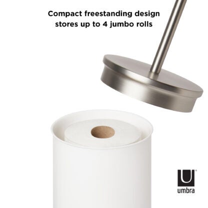 Umbra 1012487-670 Portaloo Toilet Paper Stand & Storage - White/Nickel