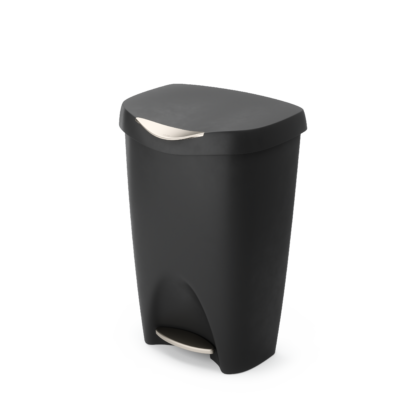 Umbra 084200-047 50 L Brim Trash Can with Lid - Black/Nickel