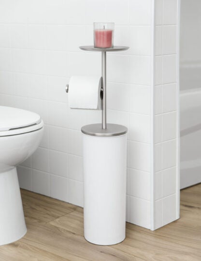 Umbra 1012487-670 Portaloo Toilet Paper Stand & Storage - White/Nickel